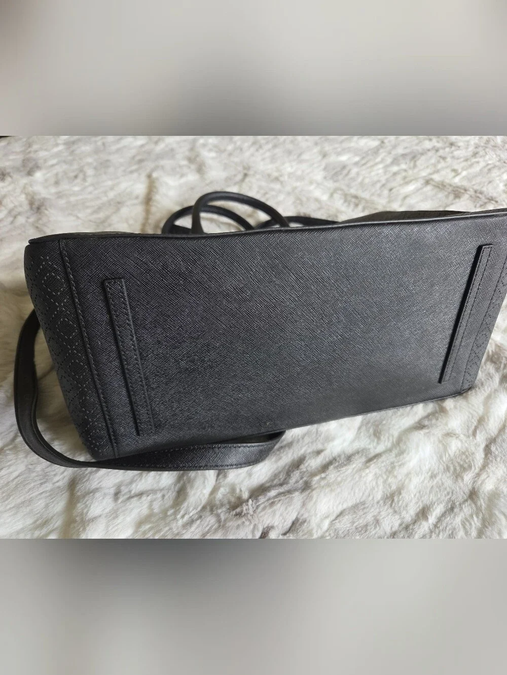 Tory Burch Black Perforated Tote